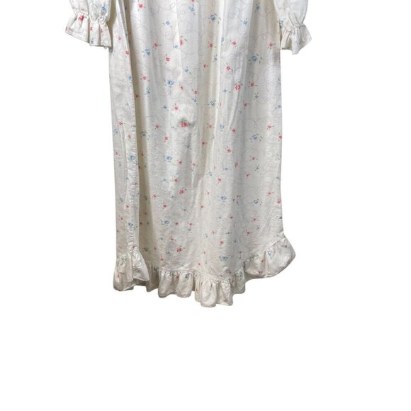 Vintage Lyn Anne Flannel Long Sleeve Floral Feminine Demure Nightgown Maxi - Picture 3 of 9